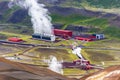 Krafla geothermal power plant in Nordurland eystra region of Northern Iceland Royalty Free Stock Photo